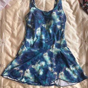 Blue and Green Tie-Dye Dress